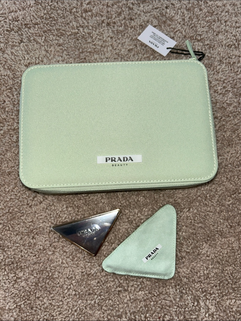 Prada beauty case & compact mirror